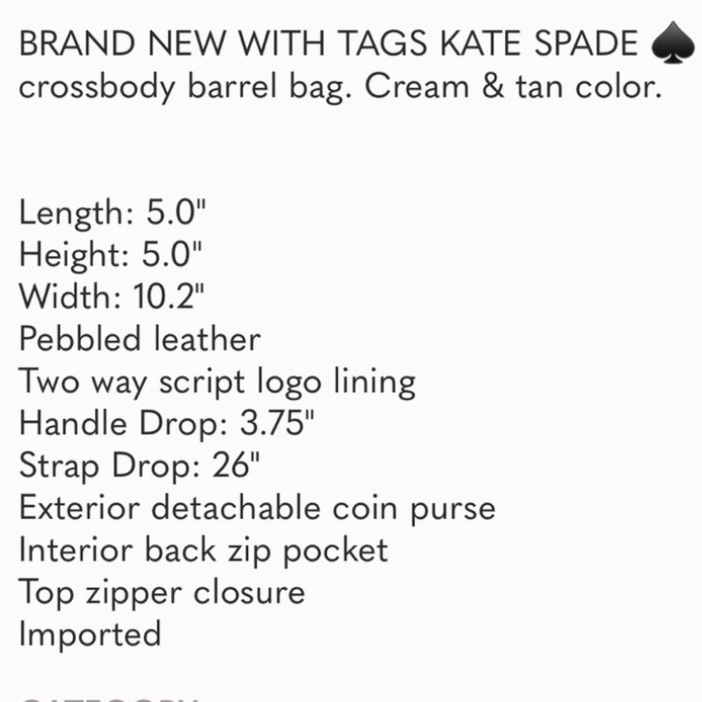 Kate Spade White and Tan Women's Bag Set NWT UNCLUDED BUT NEVER WORN - Picture 7 of 15